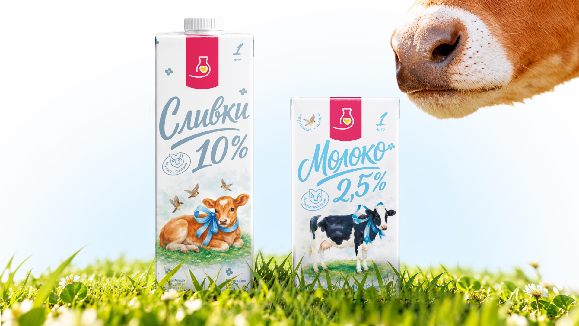 Разработка дизайна упаковки молока и сливок